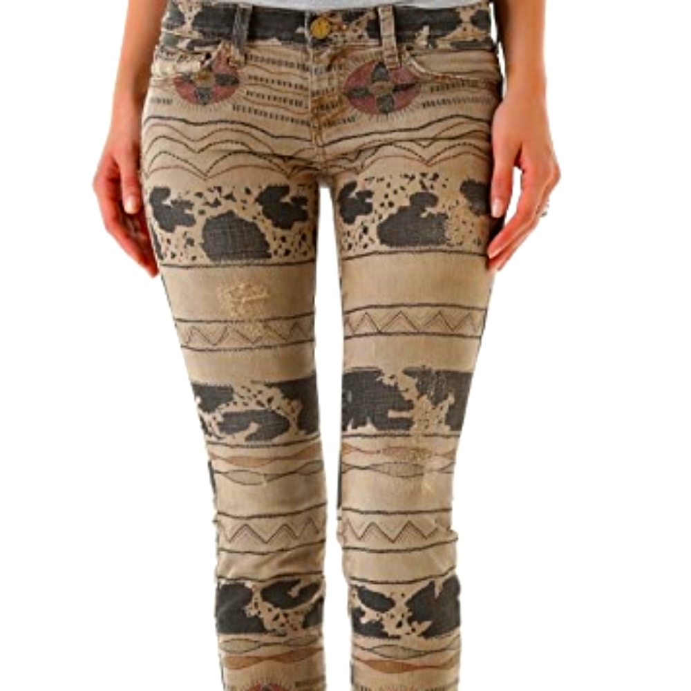 Current/Elliot Vintage Tribal destroy skinny jean